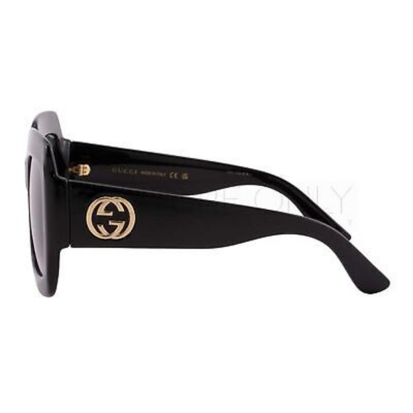 NEW GUCCI GG0053SN 001 OVERSIZED WOMEN’S BLACK SQUARE SUNGLASSES - Picture 5 of 9
